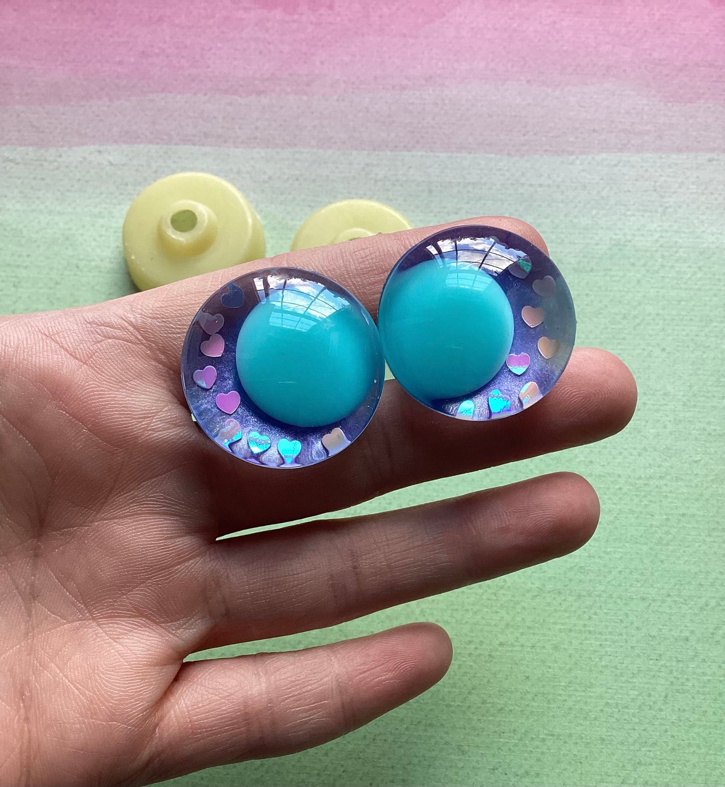 Blue Sweet Heart 30mm Safety Eyes