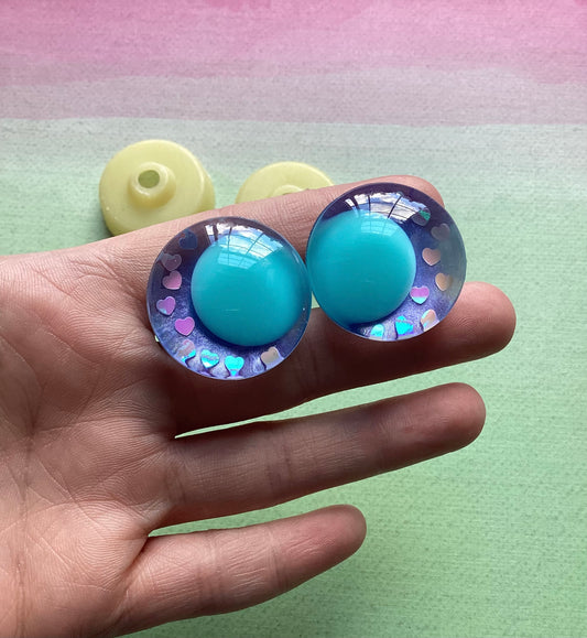 Blue Sweet Heart 30mm Safety Eyes