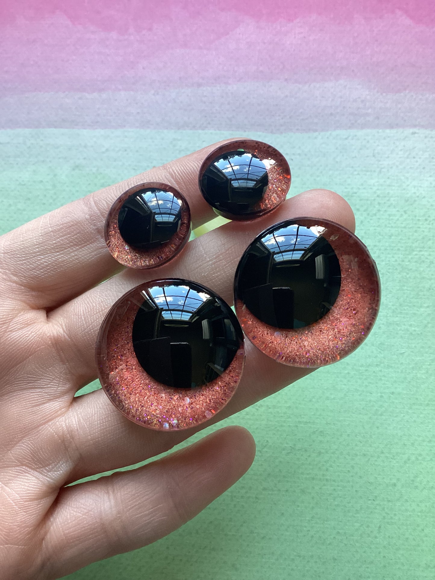 Red Glitter Safety Eyes