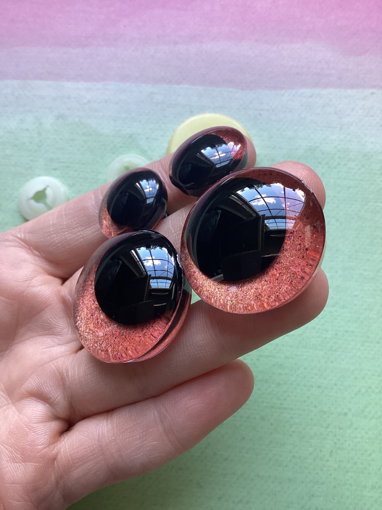 Red Glitter Safety Eyes