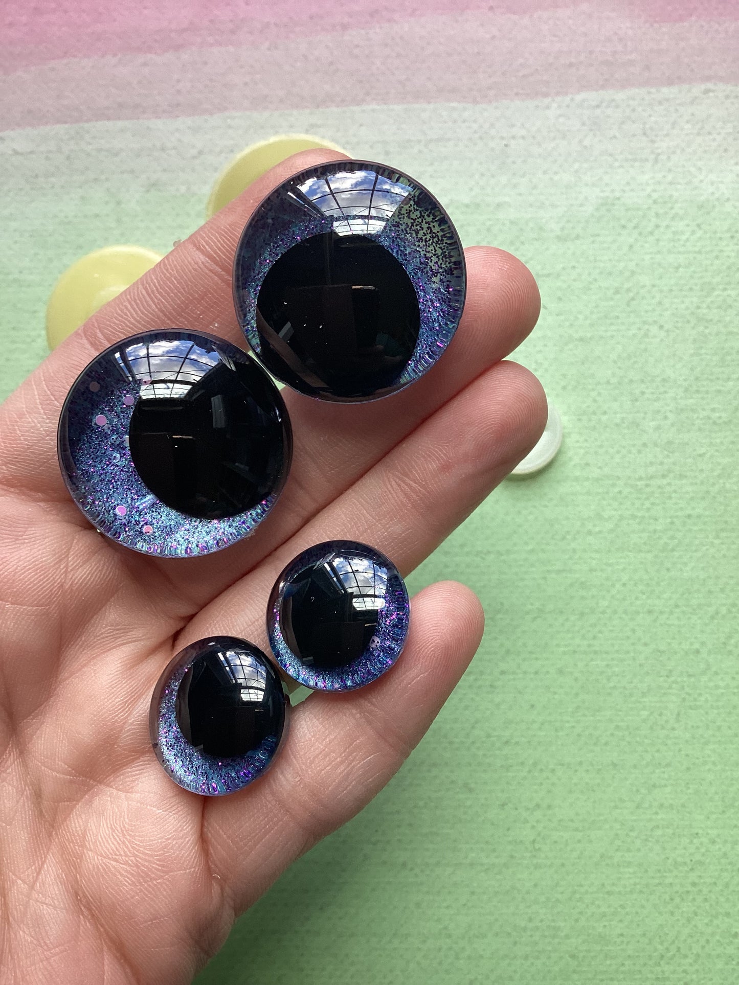 Blue Glitter Safety Eyes