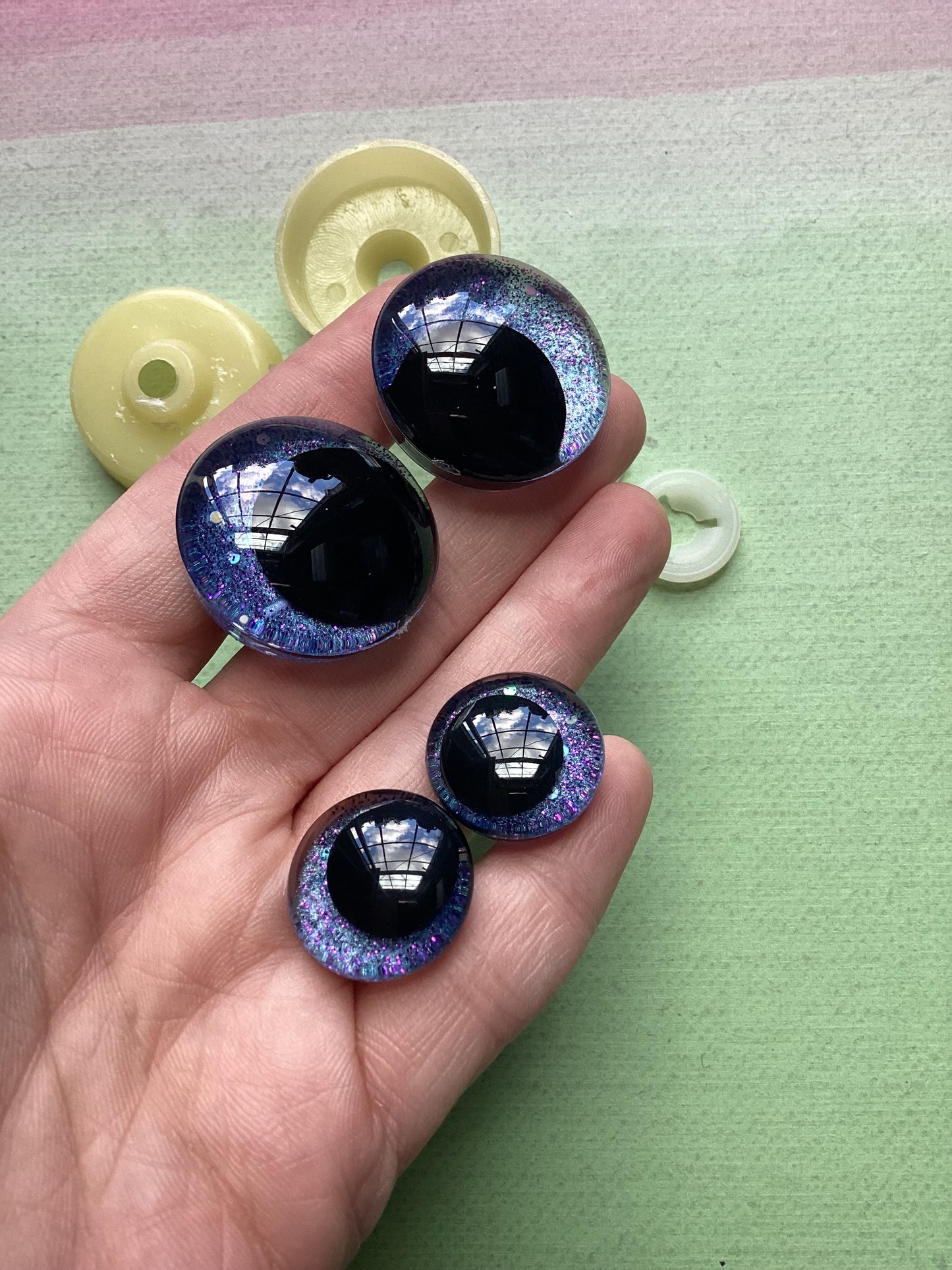 Blue Glitter Safety Eyes